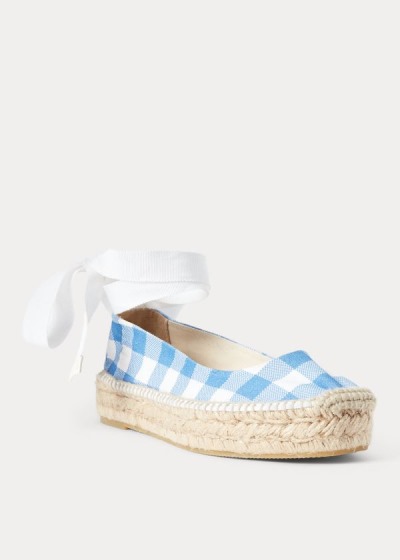 Alpargatas Polo Ralph Lauren Mujer Azules / Blancos - Canvas Gingham - MJDRB6170